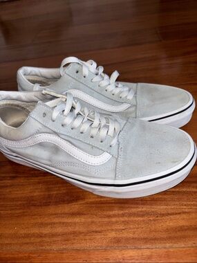 Vans mint green Low Top Sneakers in Light Gray and White size 8 men’s 9.5 womens